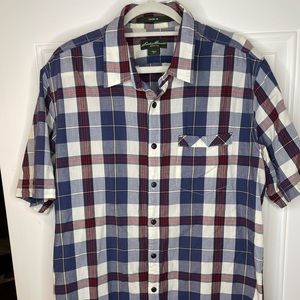 Eddie Bauer Mens Plaid Classic Fit Button Down Shirt size Large Tall
